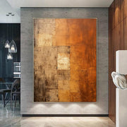 Orange Brown Wabi-Sabi Abstract Canvas Art