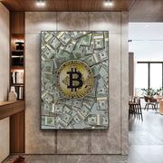Abstract Banknote Canvas Painting Home Decorate