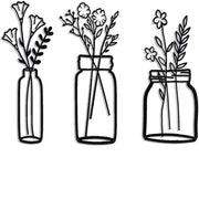 Flower Silhouette Metal Wall Hanging Art Decor