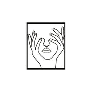 Abstract Female Line Art Metal Decorative Painting Home