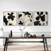 Black White Abstract Orchid Flower Canvas