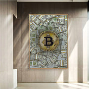 Abstract Banknote Canvas Painting Home Decorate