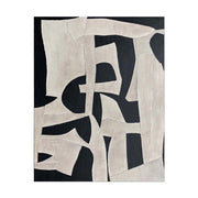 Black White Minimalist Abstract Texture Canvas Art