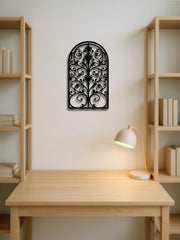 Vintage Ornate Metal Window Frame Wall Decor,Rustic Baroque Gothic Wall Art