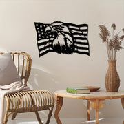 Metal Wall-mounted Wall Hanging Bathroom Metal Eagle Flag Wall Decoration Creative