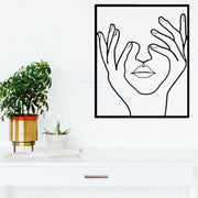 Abstract Female Line Art Metal Decorative Painting Home