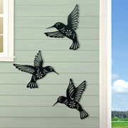 Carved Hummingbird Metal Wall Art