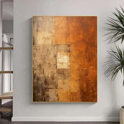 Orange Brown Wabi-Sabi Abstract Canvas Art