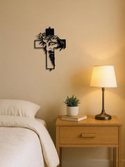 Powder-Coated Metal Cross Wall Hanging Decor