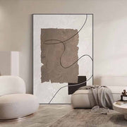 Minimalist Brown Beige Abstract Texture Canvas