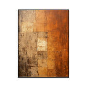 Orange Brown Wabi-Sabi Abstract Canvas Art