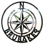 Compass Rose Solid Color Metal Wall Art