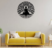 Buddha Statue Tree of Life Metal Wall Hanging Decor