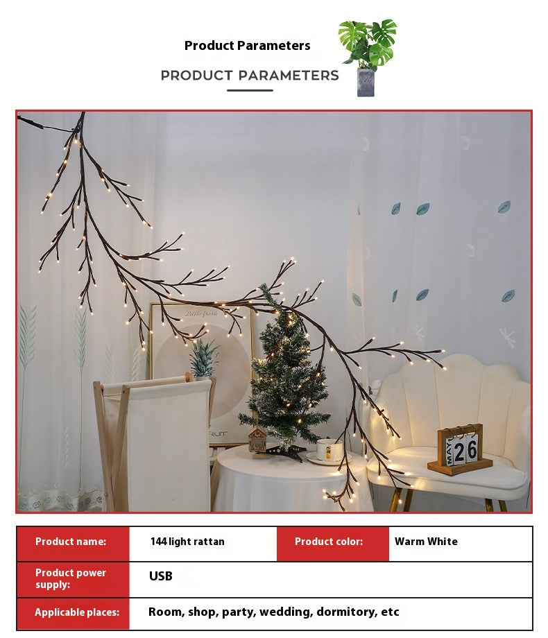 Winter Holiday Rattan Glow Light