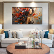 Elegant Woman Back Abstract Canvas Art