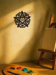 Triple Moon Pentagram Iron Wall Art Sculpture Decor