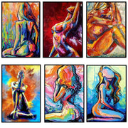 Abstract Women's Nude Oil Painting Sexy Body Art Canvas