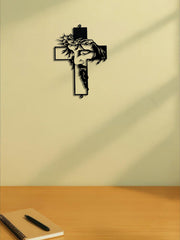Powder-Coated Metal Cross Wall Hanging Decor