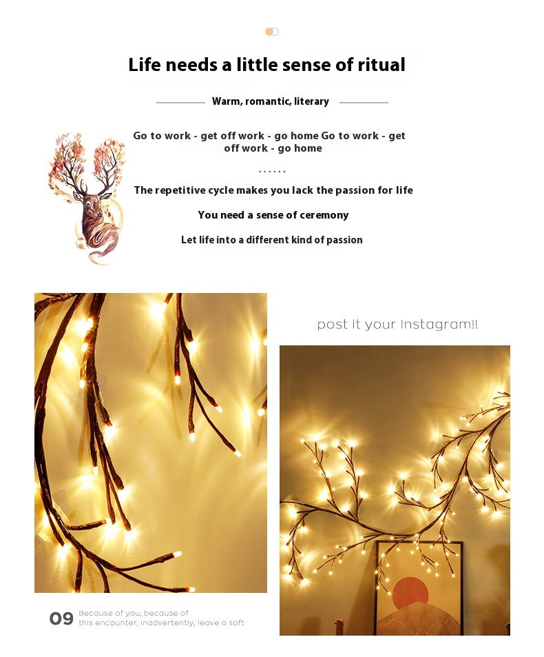 Winter Holiday Rattan Glow Light