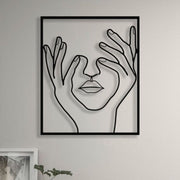 Abstract Female Line Art Metal Decorative Painting Home