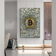 Abstract Banknote Canvas Painting Home Decorate