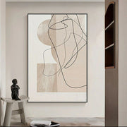 Minimalist Brown Beige Abstract Texture Canvas