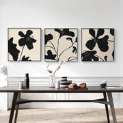 Black White Abstract Orchid Flower Canvas