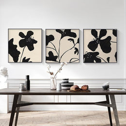 Black White Abstract Orchid Flower Canvas