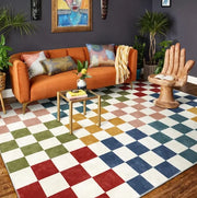 Modern Drip Checkered Rug Black & White Chessboard Pattern Carpet for Living Room Bedroom Home Decoration Carpets