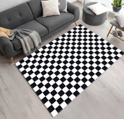 Modern Drip Checkered Rug Black & White Chessboard Pattern Carpet for Living Room Bedroom Home Decoration Carpets