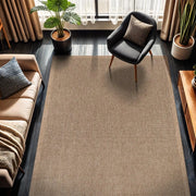 Camilson 9x12 Jute Area Rug, Natural Fiber Herringbone Design for Indoor and Outdoor Living Spaces