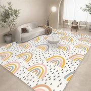 VIKAMA Printed Carpet Mats Anti-slip Machine Washable Flannel Rugs For Home Living Room Children's Play Mats living