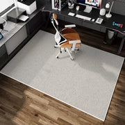 Modern Office Rugs Blue Gray Brown Colors Ergonomic Chair Desk Setup Computer Workstation Floor Mats