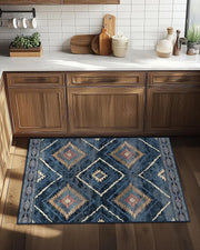 Area Rug 5x7 Rug Machine Washable Non-Slip Low Pile Print Pattern Western Rug for Living Room Bedroom Entryway Tribal Series -Re