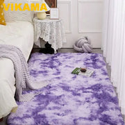 VIKAMA Tie-Dye Large Carpet Living Room Fluffy Floor Mat Super Soft Children's Room Non-Slip Home Decoration Bedroom Rug Washabl