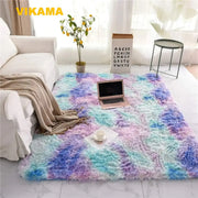 VIKAMA Tie-Dye Large Carpet Living Room Fluffy Floor Mat Super Soft Children's Room Non-Slip Home Decoration Bedroom Rug Washabl