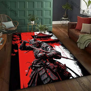 3D HD Printing Samurai Pattern Carpet Bedroom Living Room Computer Room Office Large Area Rugs Available in All Seasons Mat Gift