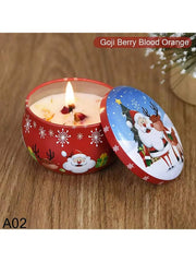Christmas Tin Aromatherapy Candle – Santa & Snowman Edition