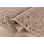 Camilson 9x12 Jute Area Rug, Natural Fiber Herringbone Design for Indoor and Outdoor Living Spaces