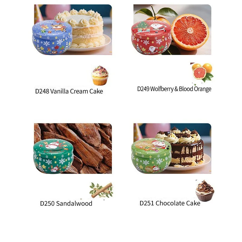 Christmas Tin Aromatherapy Candle – Santa & Snowman Edition
