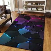 3D Geometric Gaming Room Large Carpet Abstract Eye-catching Floor Mat Man's Cave  Bedroom Rug Living Room Home Decor Sofa Rug