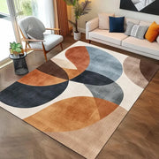 Abstract Shapes Shades Brown Modern Area Rug Boho Dorm Decor Modern Art Contemporary Rugs Living Room Decor Brown Details Rug