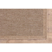 Camilson 9x12 Jute Area Rug, Natural Fiber Herringbone Design for Indoor and Outdoor Living Spaces
