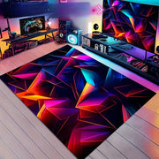 3D Geometric Gaming Room Large Carpet Abstract Eye-catching Floor Mat Man's Cave  Bedroom Rug Living Room Home Decor Sofa Rug