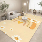 VIKAMA Printed Carpet Mats Anti-slip Machine Washable Flannel Rugs For Home Living Room Children's Play Mats living