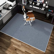 Modern Office Rugs Blue Gray Brown Colors Ergonomic Chair Desk Setup Computer Workstation Floor Mats
