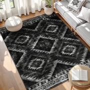 Area Rug 5x7 Rug Machine Washable Non-Slip Low Pile Print Pattern Western Rug for Living Room Bedroom Entryway Tribal Series -Re