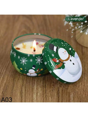 Christmas Tin Aromatherapy Candle – Santa & Snowman Edition