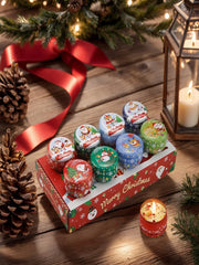 Christmas Tin Aromatherapy Candle – Santa & Snowman Edition