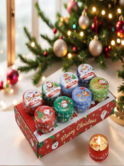 Christmas Tin Aromatherapy Candle – Santa & Snowman Edition
